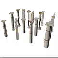 Classical Architectural Columns In Various Styles With Decorative Tops And Bases