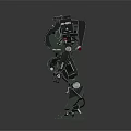 Mechanical Mech Robot 3D Model With Dark Green Armor And Black Joints Structure 3d model