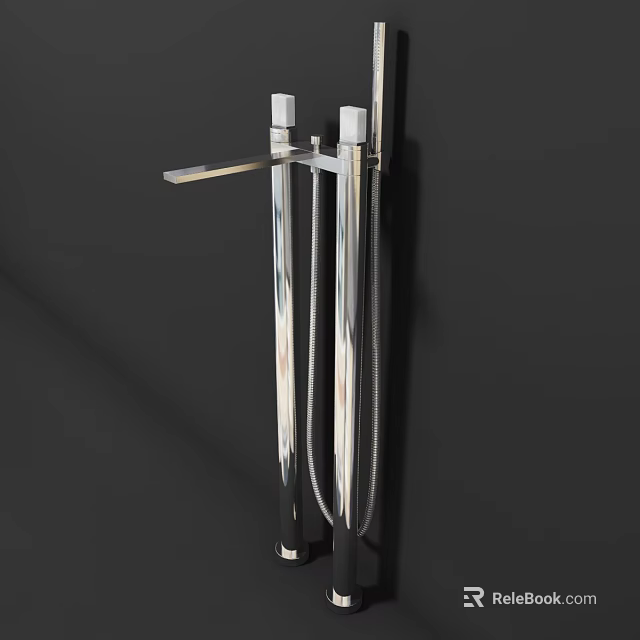 Modern Chrome Wall Lamp With Minimalist Design And Sleek Metal Structure 3d model 