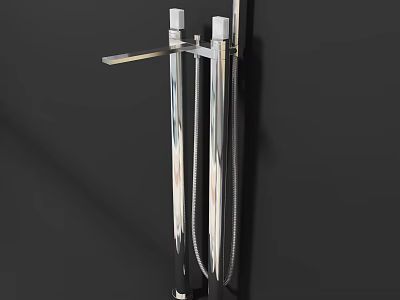 Modern Chrome Wall Lamp With Minimalist Design And Sleek Metal Structure 3d model