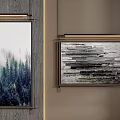 Framed Wall Art Decor Featuring Natural Forest And Abstract Slate Texture