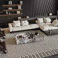 Modern Minotti Sofa Coffee Table Combination 3d model