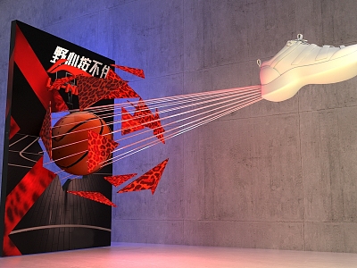 sneaker Display Head Line US Chen Light Speed Burst Sense Shoe Cabinet Display Basketball 3d model