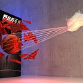 sneaker Display Head Line US Chen Light Speed Burst Sense Shoe Cabinet Display Basketball 3d model