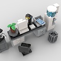 LEGO toy blocks office desk office combination 3d model