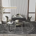 Modern Mahjong Table and Chair Mahjong Table 3d model