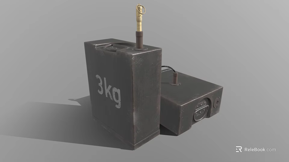 Black Explosive Weapon Boxes With 3kg Marking Fuse And Control Device 3d model
