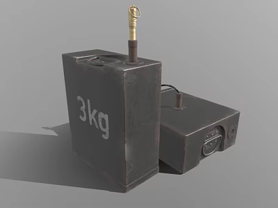 Black Explosive Weapon Boxes With 3kg Marking Fuse And Control Device 3d model