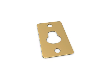 Premium Gold Metal Switch Plate Hardware Tool With Dual Holes And Central Design 3d model