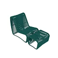 Green Woven Modern Lounge Chair with Matching Ottoman for Outdoor Relaxation