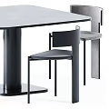 Modern Minimalist Dining Table Set With Matching Chairs And Sleek Metal Frame 3d model