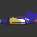 Futuristic Blue And Gold Passenger Jet With Sleek Body Cockpit And Wings