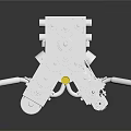 White Mechanical Equipment Model Featuring Gears Pipes And Intricate Structure 3d model