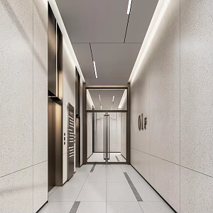 modern elevator hall 3d model