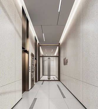 modern elevator hall 3d model