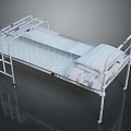 Adjustable Medical Bed With Metal Frame Wheels Side Rails And Mattress