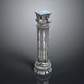 Classical Carved Stone Column With Decorative Capital And Intricate Texture Details