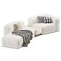 Comfortable Sectional Sofa With Pillows Blanket And Multiple Color Options 3d model
