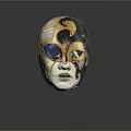 Decorative Venetian Style Mask With Gold Black Blue White Intricate Design