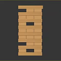 Children Enjoying Tall Stacked Wooden Blocks Toy Game for Playful Learning