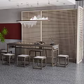 Chinese Tea Table and Chair 3d model