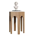 Minimalist Oak Wood Side Table With Arched Legs And Elegant Design