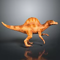 Detailed Spinosaurus Dinosaur Figure In Standing Pose With Spiked Sail Back And Orange Brown Skin