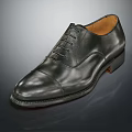 Classic Black Leather Dress Shoes With Lace Up Design For Formal Occasions