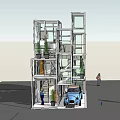 Modern Single Family Villa With Glass Walls Wooden Panels And Car Parking