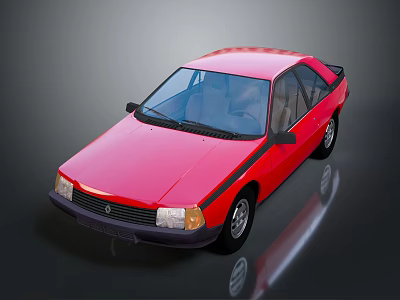 Classic Red Coupe With Shiny Exterior And Reflective Surface Design 3d model