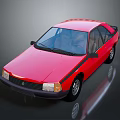 Classic Red Coupe With Shiny Exterior And Reflective Surface Design 3d model