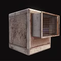Rusty Air Conditioner Fan With Metal Grille And Industrial Design