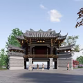 Chinese Stage Ancient Stage 3d model