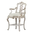 Elegant Single Sofa Design With Ornate Carved Frame And Plush Upholstered Seat
