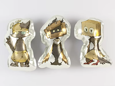 Transparent Inflatable Cartoon Character Toys With Three Unique Designs And Cute Styles 3d model
