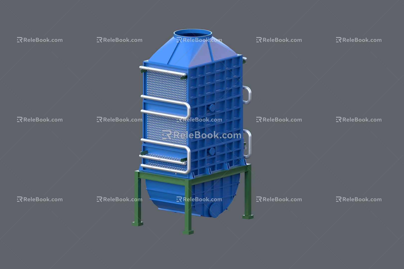 Economizer boiler separator type superheater vertical water wall spiral water wall high temperature reheater steam-water desuperheating system 3d model