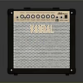 YAMAHA Portable Amplifier With Black And Gold Design Control Knobs Mesh Front Panel 3d model