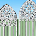 Ornate Gothic Window Designs With Intricate Patterns And Pointed Arches 3d model