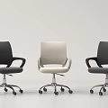 Modern Office Chair With Three Different Colors Black Beige Gray And Wheels Armrests