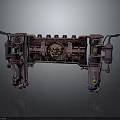 Rustic Wooden And Stone Decorative Archway With Vintage Mechanical Details And Pillars