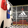 Adidas Store Interior Display With Sports Apparel Shoes And Brand Logo