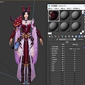 Three-and two-way female shura female ghost king ghost will be beautiful woman national wind martial arts wind fairy chivalrous wind legendary wind game wind hand-painted character 3d model