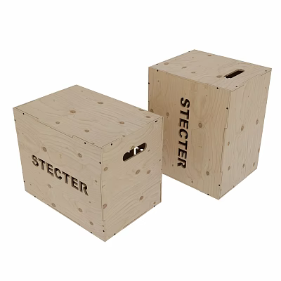 Durable STECTER Wooden Storage Boxes With Handles For Home Organizing Needs 3d model