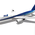 ANA Airplane With Blue And White Livery And Modern Design Features