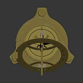 Vintage Brass Compass With Circular Dial And Roman Numerals For Home Decor