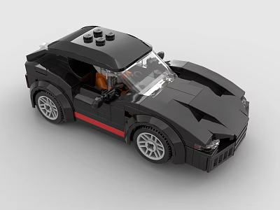 LEGO toy blocks futuristic sci-fi sports car sedan coupe 3d model
