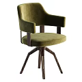 Modern Velvet Upholstered Dining Chairs With Brown Gray Green Colors And Wooden Legs