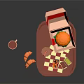 Fast Food Tray Setup With Open Burger Box Fries Drink Coffee Croissant And Checkered Mat