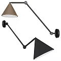 Modern Adjustable Arm Wall Lamp With Conical White Frosted Glass Shade And Round Metal Base