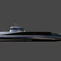 Black Submarine Model Exterior Design With Conning Tower And Smooth Surface 3d model